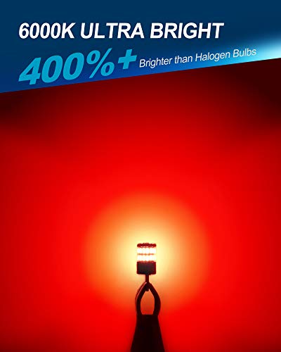 Yorkim 194 LED Bulb Red, Error Free T10 168 192 2825 W5W LED Bulbs (36-SMD 3014)