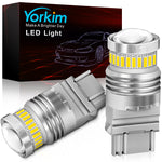 Yorkim 3157 LED Bulbs White, 6300K 1200LM 3157 LED Reverse Light Super Bright 3056 3057 4157 3047 4057 3457 3156 LED Bulb for Turn Signal Light Taillight Brake Light, Non-Polarity Pack of 2