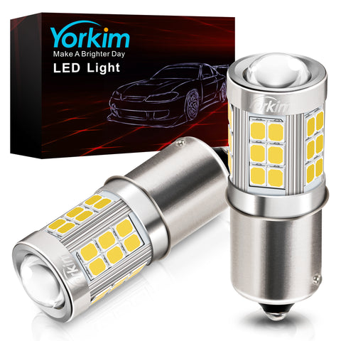 Yorkim 1156 LED Bulb White 6000K, bright 1141 led bulb P21W 7506 1003 bulb led BA15S Replacement for led Back Up Reverse Blinker Brake Tail Lights, pack of 2