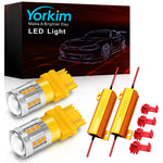 Yorkim 3157 LED Bulb Amber Comes with Load resistors to Solve Hyper Flash or Error Code Issue, 3156 led Bulb Amber 3457 4157 Bulb led Replacement for Turn Signal Blink Lights,Pack of 2