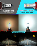 H11/H9/H8 LED Bulbs 6500K White Same OEM Size LED Bulb for Halogen Replacement High/Low Beam 12000lm Per Set, Pack of 2