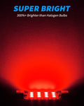 Yorkim Super Bright 578 Festoon LED Bulb Red 16-SMD 4014 Chipset 212-2 Dome Light Led, 41mm 42mm LED Bulb Canbus Error Free, LED Interior Light Map Light 211-2 LED Bulb, Pack of 2