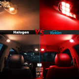 Yorkim 28mm 29mm LED Bulb Red De3175 LED Festoon For car Interior lights Dome lights Map Door Courtesy License Plate Lights 6-SMD 2835 Chipsets, DE3022 LED 3175 LED Bulb - Pack of 2
