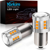 Yorkim 1156 LED Bulb Amber, high brightness 300% Super Brighter LED Turn Signal Lights, BA15S P21W 7506 1003 1141 Led Bulbs for Car Turn Signal Blinker Lights, Pack of 2