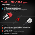 Yorkim 3157 LED Light Bulbs, 3056 3156 3156A 3057 4057 4157 T25 for Reverse Tail Lights, Pack of 10 (Red)