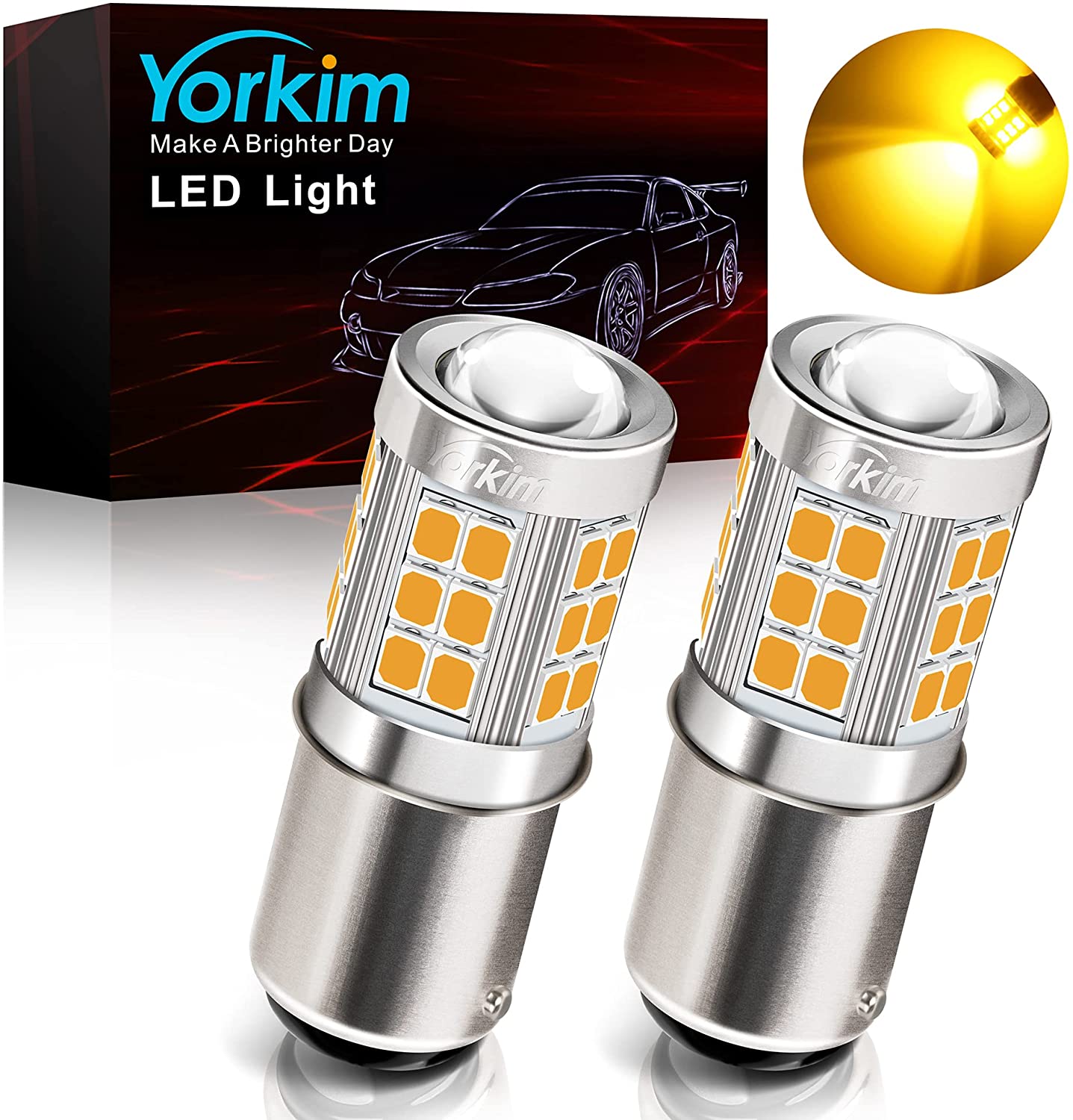 Yorkim 1157 LED Bulb 2357 2057 7528 BAY15D Led Reverse Blinker Brake Tail Lights