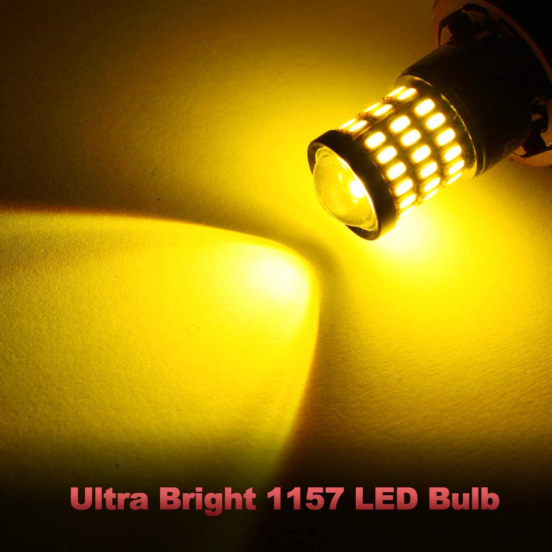 Yorkim 1157 LED Bulb 2057 2357 7528 BAY15D for Brake Back Up Reverse Tail Lights Amber
