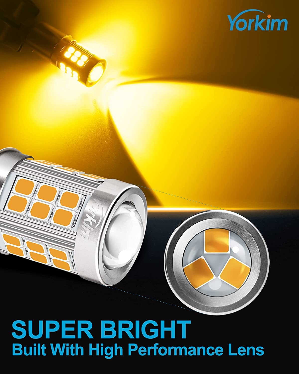 Yorkim 1157 LED Bulb 2357 2057 7528 BAY15D Led Reverse Blinker Brake Tail Lights
