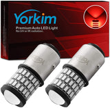 Yorkim 1157 LED Bulb 2057 2357 7528 BAY15D for Brake Back Up Reverse Tail Lights Red