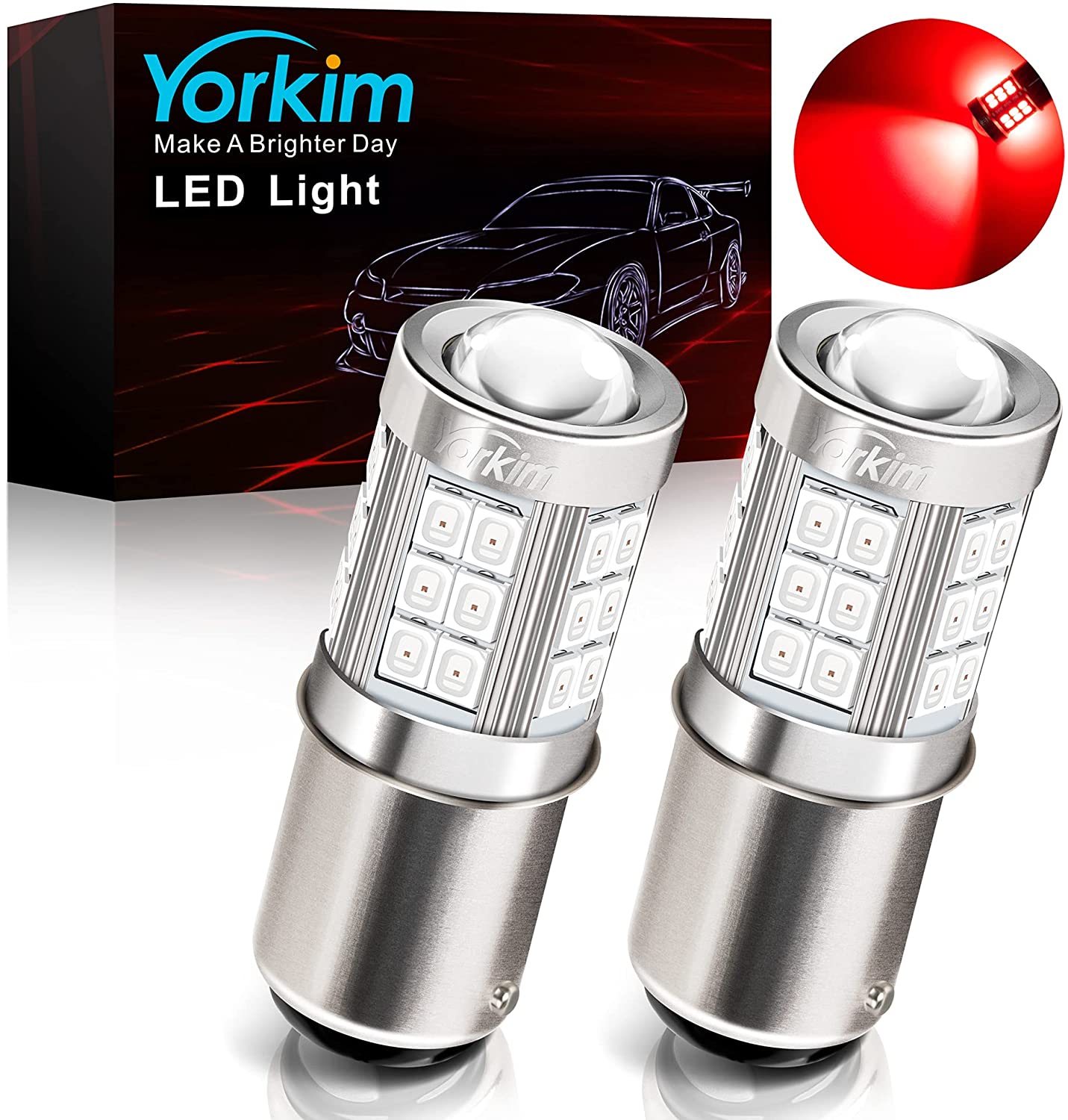 Yorkim 1157 LED Bulb 2357 2057 7528 BAY15D Led Reverse Blinker Brake Tail Lights
