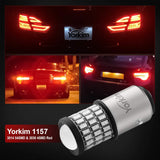 Yorkim 1157 LED Bulb 2057 2357 7528 BAY15D for Brake Back Up Reverse Tail Lights Red
