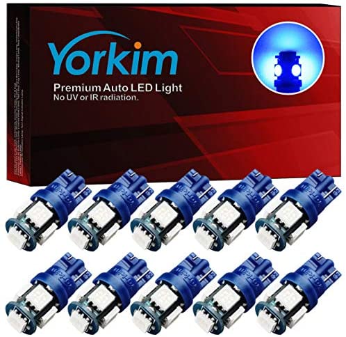 Yorkim 194 LED Bulb blue Super Bright 5th Generation T10 LED bulb for Car Interior Light