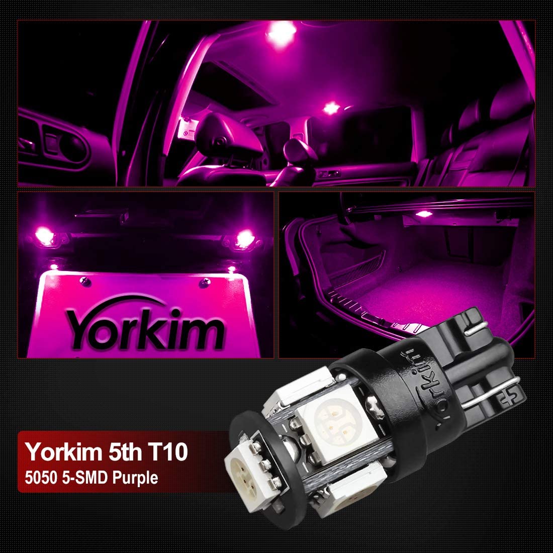 Yorkim 194 LED Bulb Super Bright 5th Generation T10 LED bulb for Car Interior Light