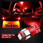 Yorkim 194 LED Bulb red Super Bright 5th Generation T10 LED bulb for Car Interior Light