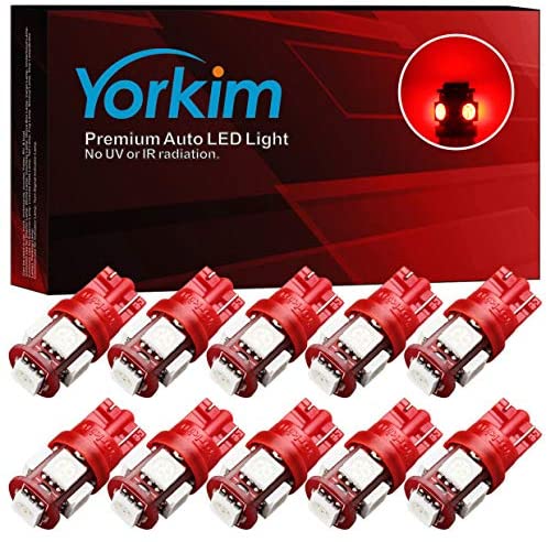 YORKIM 194 LED BULB WHITE, INTERIOR LIGHTS FOR W5W 168 2825 T10 (24-SM –  Yorkim