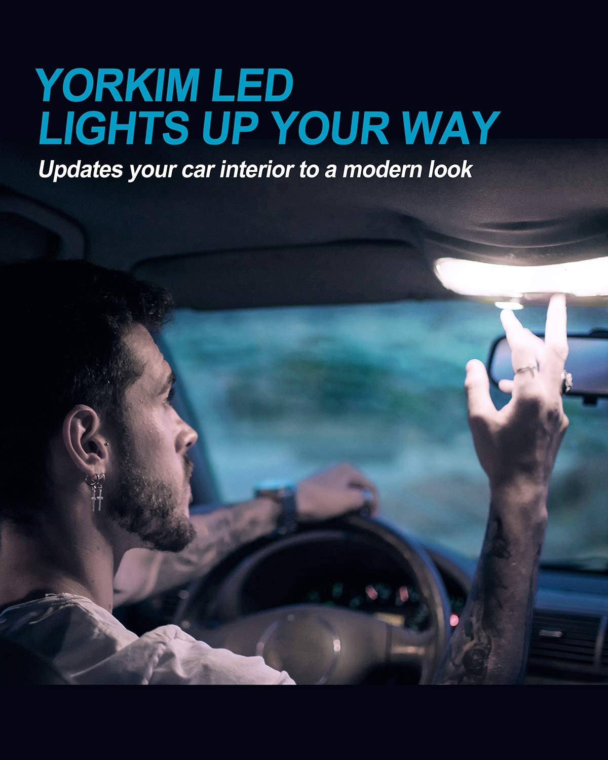 Yorkim 194 LED Bulb White Super Bright 5th Generation T10 LED bulb for Car Interior Light