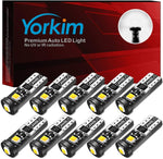 Yorkim 194 Led Bulb Canbus Error Free 3-SMD 2835 Chipsets T10 Led Bulb Trunk lights