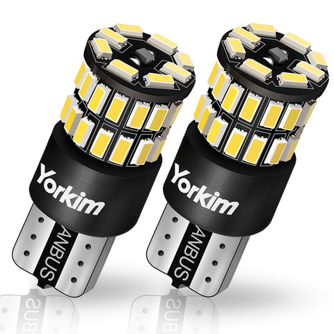 Yorkim 194 LED Bulb White T10 168 LED Replacement Bulbs for License Plate Lights, Error Free