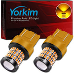 Yorkim 7440 Led Bulb T20 7441 7443 7444 W21W for Backup Reverse, Break, Tail, Turn Signal Light , Pack of 2 (Amber)