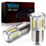 Yorkim 1156 LED Bulb White, 3000 Lumens 300% Super Brighter LED Reverse Lights, BA15S P21W 7506 1003 1141 Led Bulbs for Car Backup Tail Brake Turn Signal Blinker Lights, Pack of 2