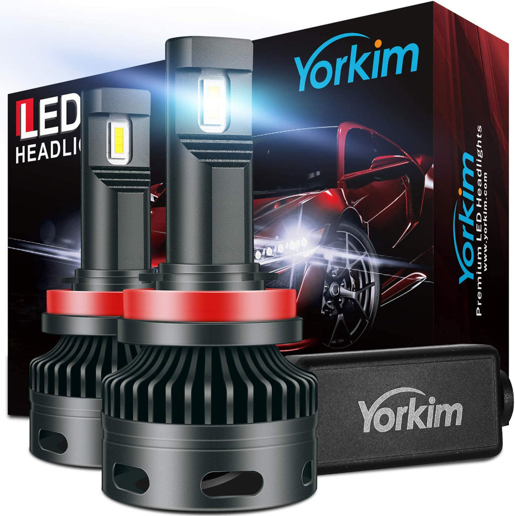 Yorkim H11 Led Headlight Bulbs, Canbus Ready H11/H8/H9 Headlight, Pack