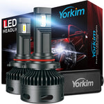 Yorkim 9006/HB4 LED Headlight Bulbs Canbus Ready 9006 Low Beam/Fog Light 6500K Xenon White Pack of 2(9006-canbus)