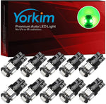 Yorkim 194 Green LED bulb 5th, Interior Lights for W5W 168 2825 T10 (5-smd 5050)