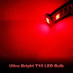 Yorkim T10 LED Bulb Red, Canbus Error Free, 194 168 W5W 2825 Sockets (6-SMD 3020)