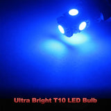 Yorkim 194 Blue LED bulb 5th, Interior Lights for W5W 168 2825 T10 (5-smd 5050)