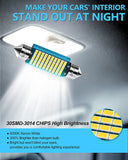 Yorkim 578 LED Bulb White 30-SMD 3014 Chips 41mm 42mm LED Bulb Canbus Error Free