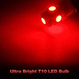 Yorkim 194 Red LED bulb 5th, Interior Lights for W5W 168 2825 T10 (5-smd 5050)