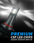 Yorkim 9006/HB4 LED Headlight Bulbs Canbus Ready 9006 Low Beam/Fog Light 6500K Xenon White Pack of 2(9006-canbus)