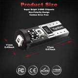 Yorkim 194 Led Red Canbus Error Free T10 168 W5W 2825 Sockets (3-SMD 2835)