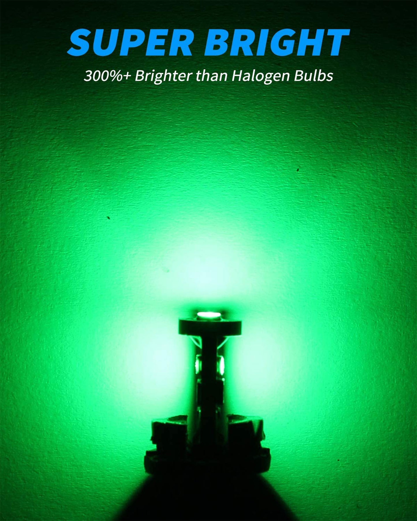 Yorkim 194 Led Bulb Green Canbus Error Free T10 168 W5W 2825 Sockets (3-SMD 2835)