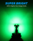 Yorkim 194 Led Bulb Green Canbus Error Free T10 168 W5W 2825 Sockets (3-SMD 2835)