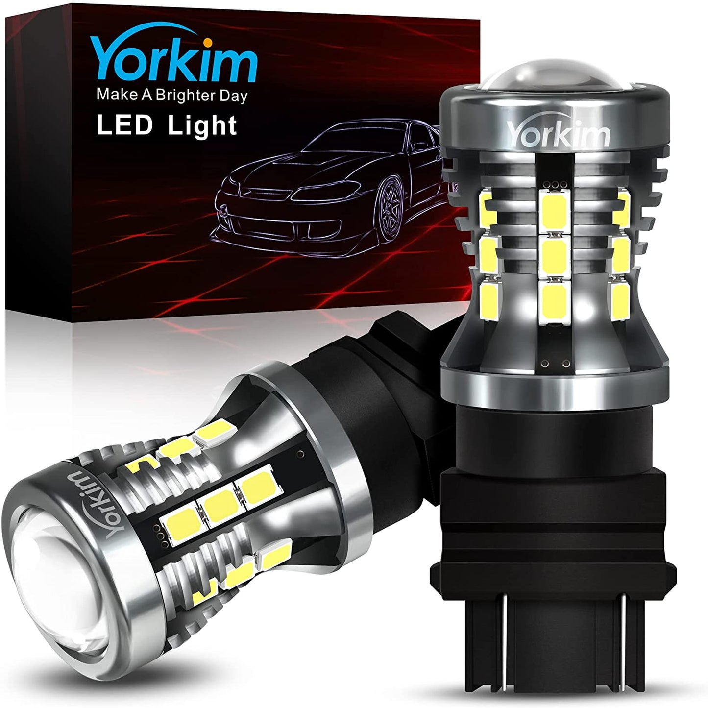 Yorkim 3157 LED Bulb 2880 lumens 3156 LED Reverse Lights Tail Light Brake Light