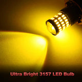 Yorkim 3157 Led Bulb Amber Ultra Bright, 3157 Led Brake Lights, 3157 Led Backup Reverse Lights, 3156 Led Tail Lights with Projector-3056 3156 3057 4057 4157 T25 Led Bulbs