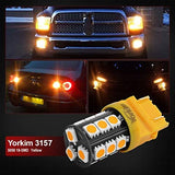 Yorkim 3157 LED Light Bulbs Amber Super Bright, 3056 3156 3156A 3057 4057 3157 4157 T25 LED Bulbs for Brake Lights, Backup Reverse Lights, Reverse Tail Lights