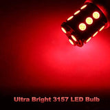 Yorkim 3157 LED Light Bulbs Red Super Bright, 3056 3156 3156A 3057 4057 3157 4157 T25 LED Bulbs for Brake Lights, Backup Reverse Lights, Reverse Tail Lights