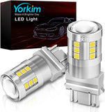 Yorkim 3157 LED Bulb White, 6500K high brightness 3156 led bulb with projector 3057 3056 3457 4157 bulb led Replacement Lamp for Turn Signal Reverse Brake Tail Lights or Day Running Light