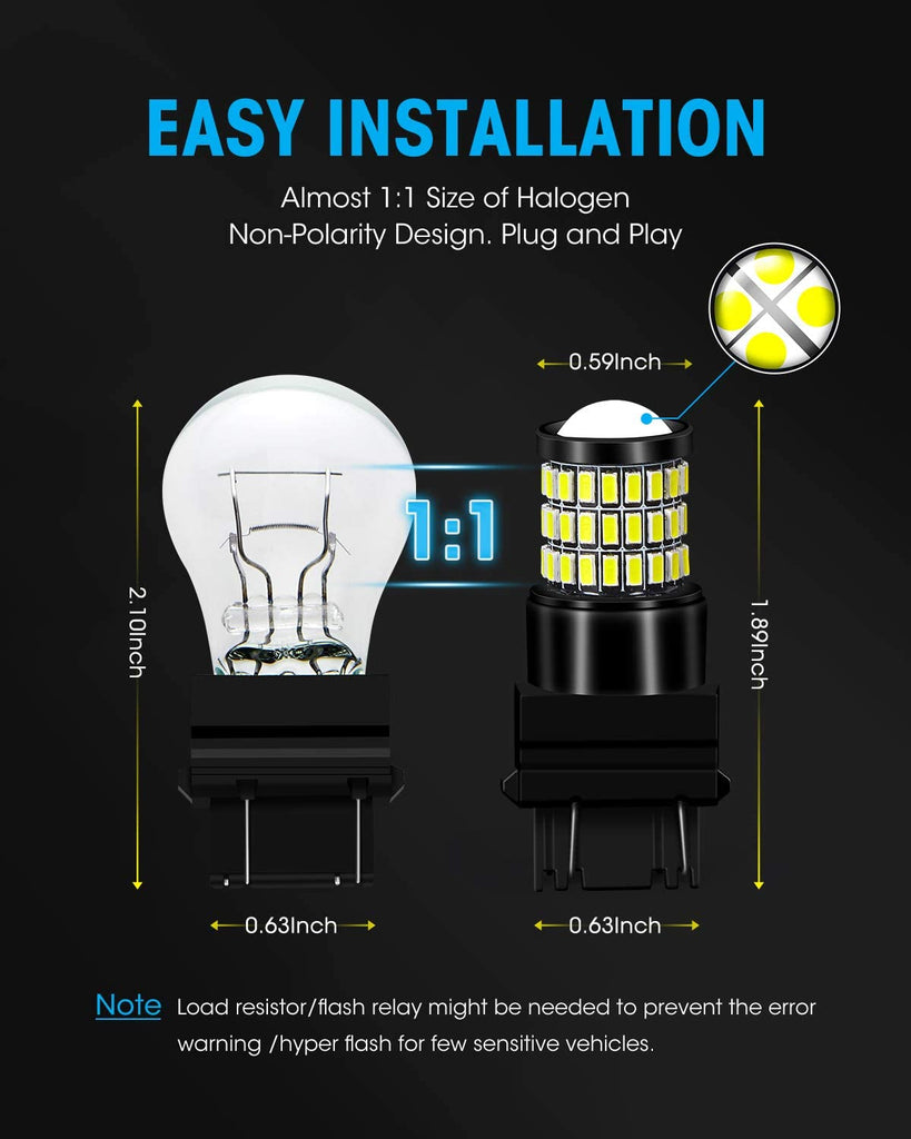 Yorkim 3157 Led Bulb, Backup Reverse Light 3156 3056 3057 4057 4157 T2