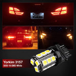 Yorkim 3157 LED Light Bulbs White Super Bright, 3056 3156 3156A 3057 4057 3157 4157 T25 LED Bulbs for Brake Lights, Backup Reverse Lights, Reverse Tail Lights