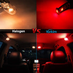 Yorkim T10 LED Bulb Red, Canbus Error Free, 194 168 W5W 2825 Sockets (6-SMD 3020)
