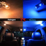Yorkim 194 Led Bulb Blue Canbus Error Free T10 168 W5W 2825 Sockets (3-SMD 2835)