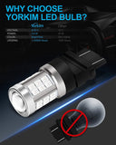 Yorkim 3157 LED Bulb Red 3157 led brake light bulb, 3157a led bulb 3156 led red lights 3056 3057 4157 bulb led 3157 Replacement Lamp for Stop Lights Brake Lights Tail Light Bulbs, pack of 2