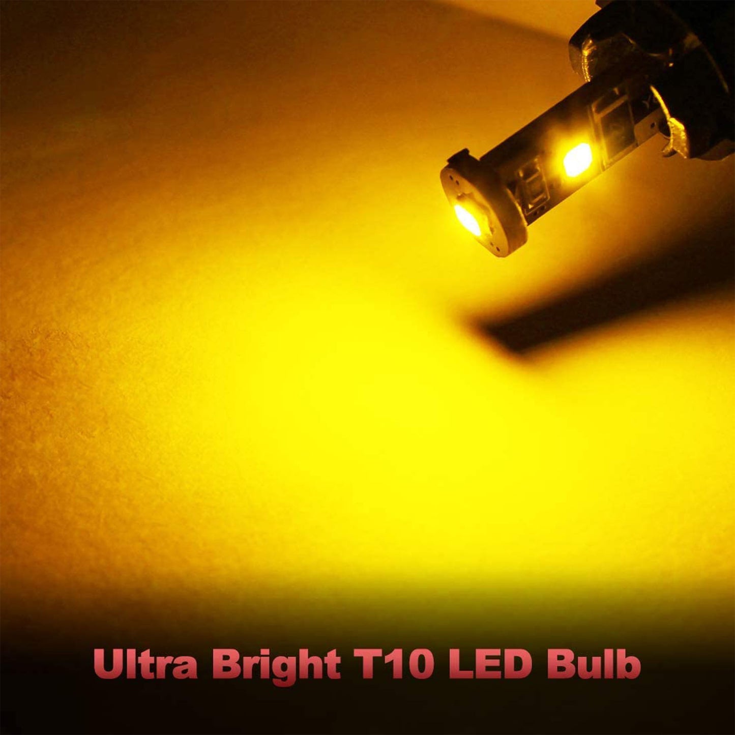Yorkim 194 Led Bulb Amber Canbus Error Free T10 168 W5W 2825 Sockets (3-SMD 2835)