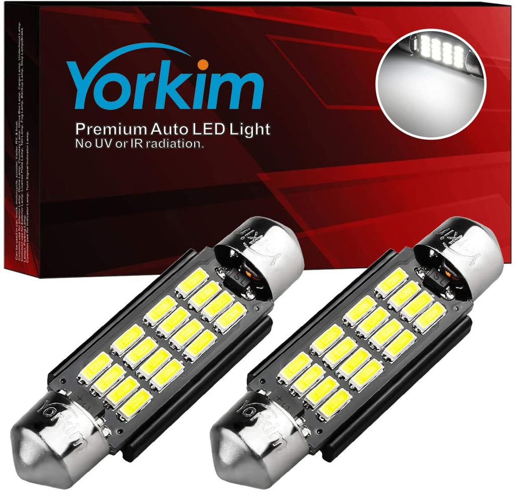 Yorkim 42mm Festoon LED Bulb 578 41mm LED Bulb Canbus Error Free, pack