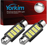 Yorkim 578 Festoon LED Bulb 41mm 42mm LED Bulb White Super Bright Canbus Error Free 16-SMD 4014 Chipset, 212-2 Dome Light Led, LED Interior Light MAP Light 211-2 LED Bulb