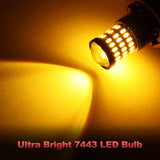 Yorkim Ultra Bright 7440 Led Bulb Amber T20 Led Bulb 7441 7443 7444 W21W Led Bulb for Backup Reverse Light, Break Light, Tail Light, Turn Signal Light