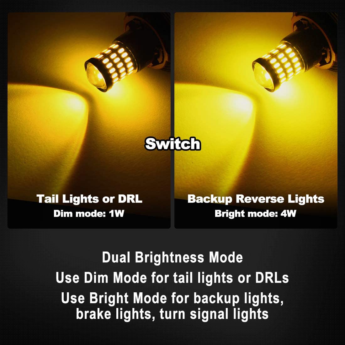 Yorkim Ultra Bright 7440 Led Bulb Amber T20 Led Bulb 7441 7443 7444 W21W Led Bulb for Backup Reverse Light, Break Light, Tail Light, Turn Signal Light